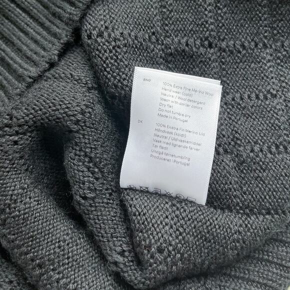 Son of a Tailor Check Knit Sweater Custom Black 3D Knit Merino Wool Classic - Picture 12 of 12